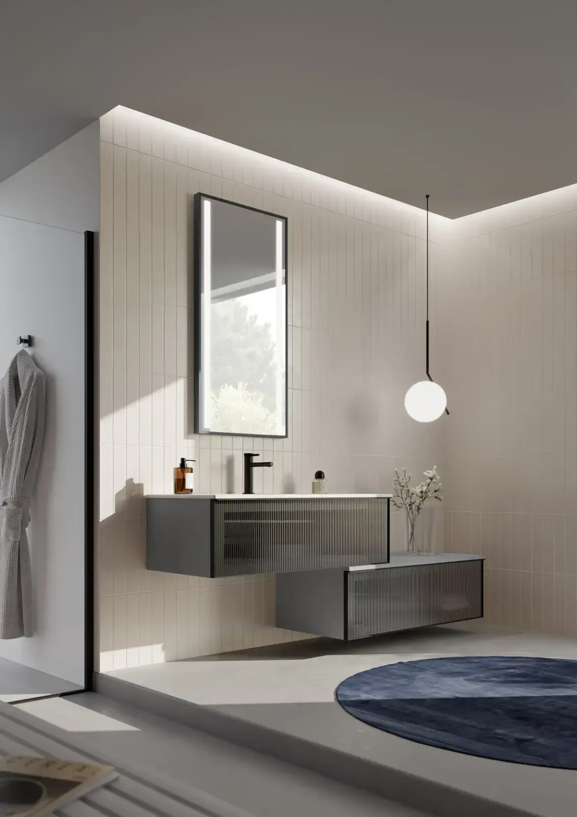 Orka Amorf Collection URBAN Çekmeceli Banyo Dolabı GRİ 80 cm uygulama örneği