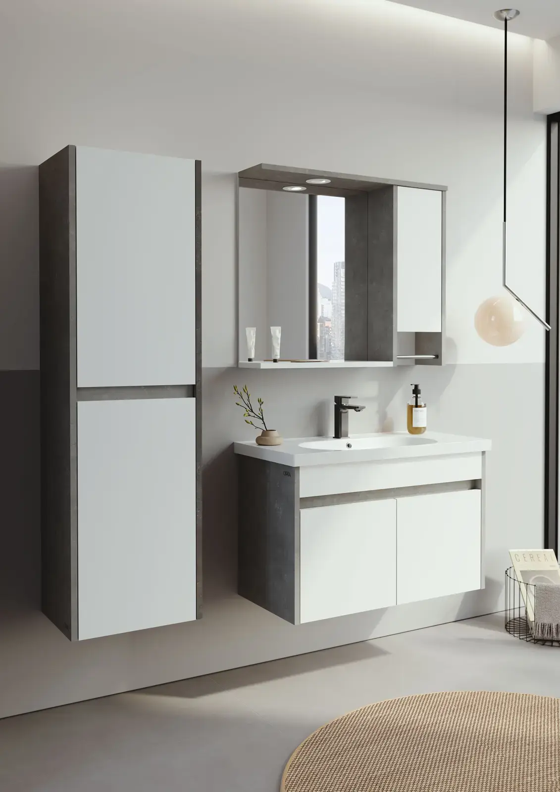 Orka Friendly Collection AYDOS Banyo Dolabı 55 cm uygulama örneği