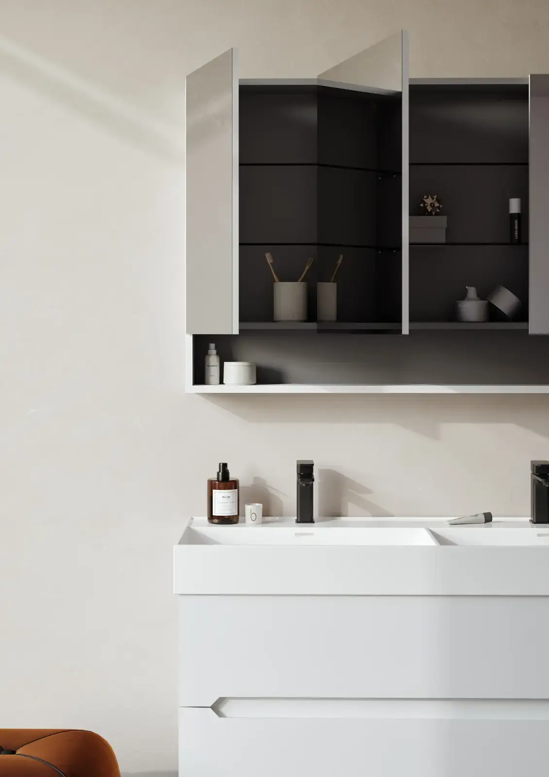 Orka Only Collection MALTA Banyo Dolabı Mat Beyaz Lake 80 cm uygulama örneği