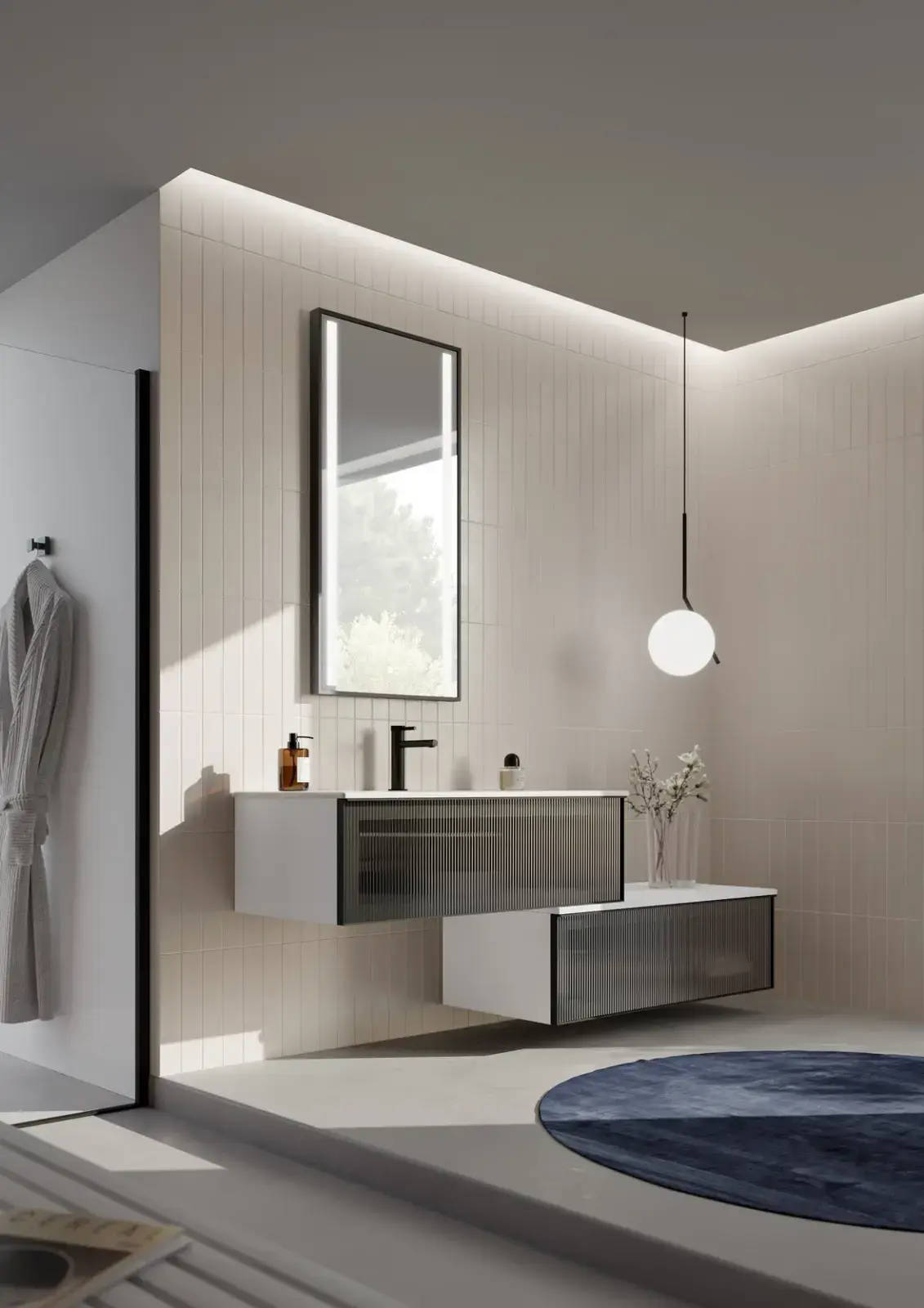 Orka Amorf Collection URBAN Çekmeceli Banyo Dolabı BEYAZ 80 cm uygulama örneği