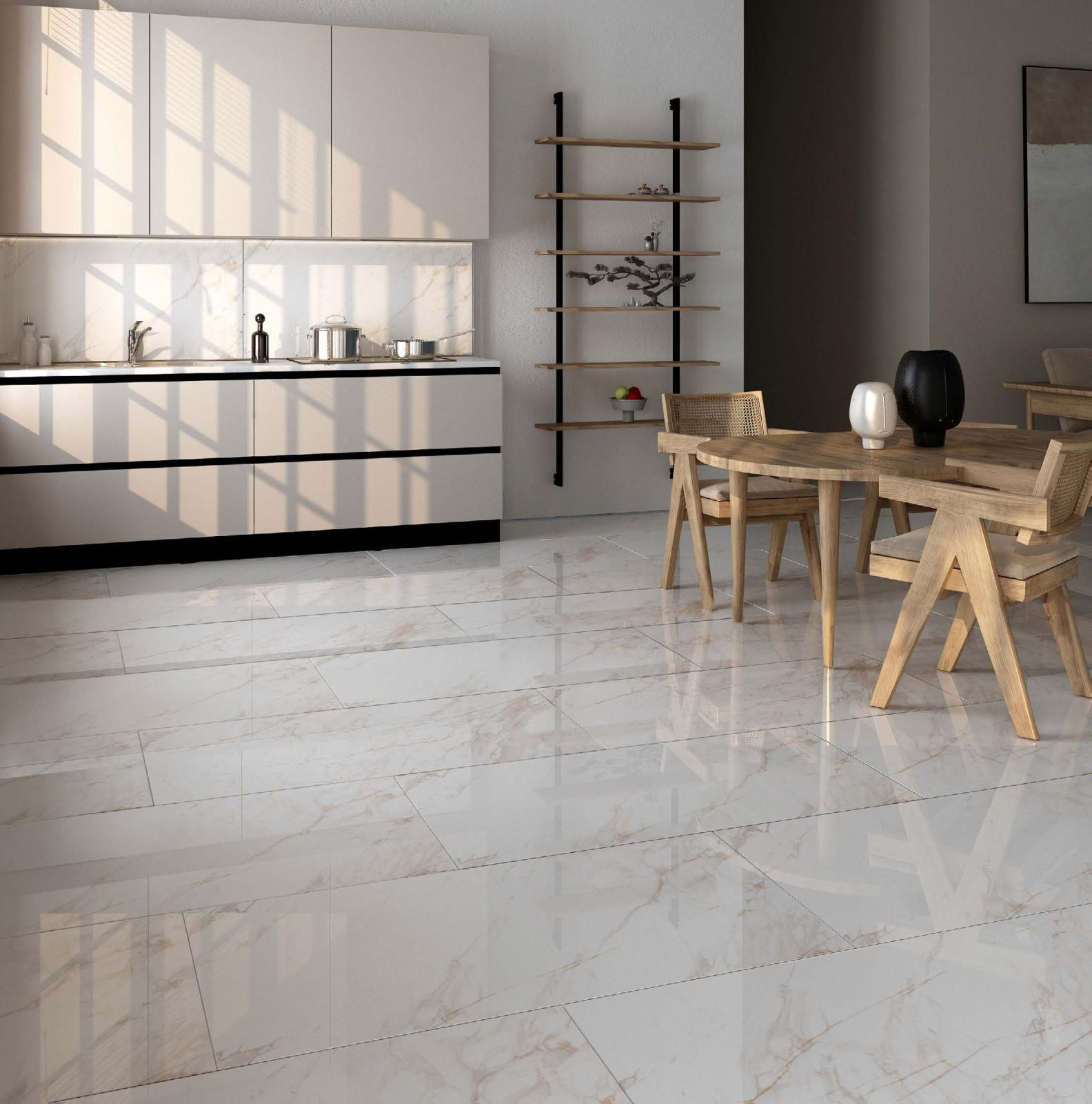 Qua Granite 60x120 Calacatta Goldie Tam Parlak uygulama örneği
