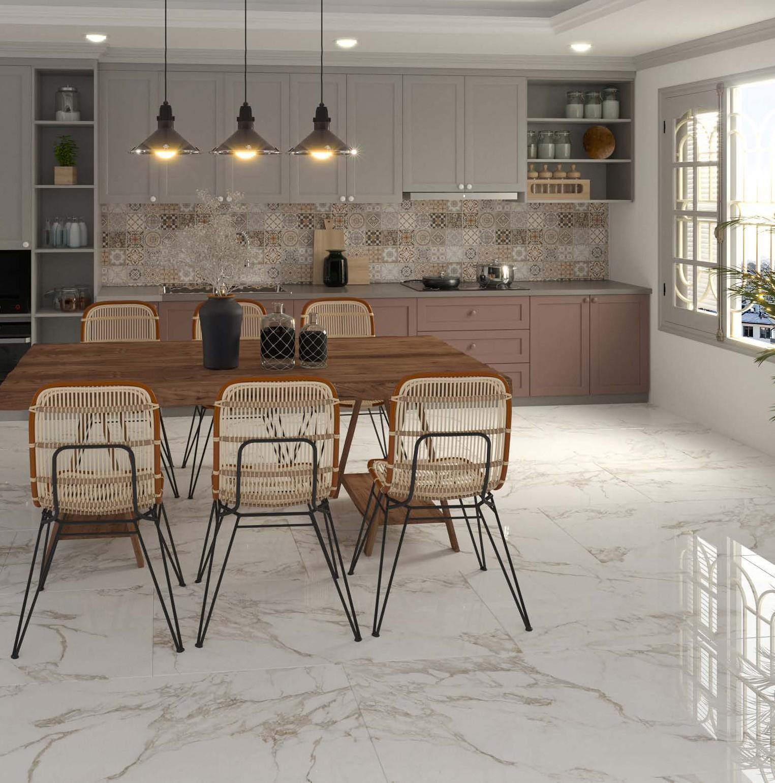 Qua Granite 60x120 Creme Blanc Tam Parlak uygulama örneği