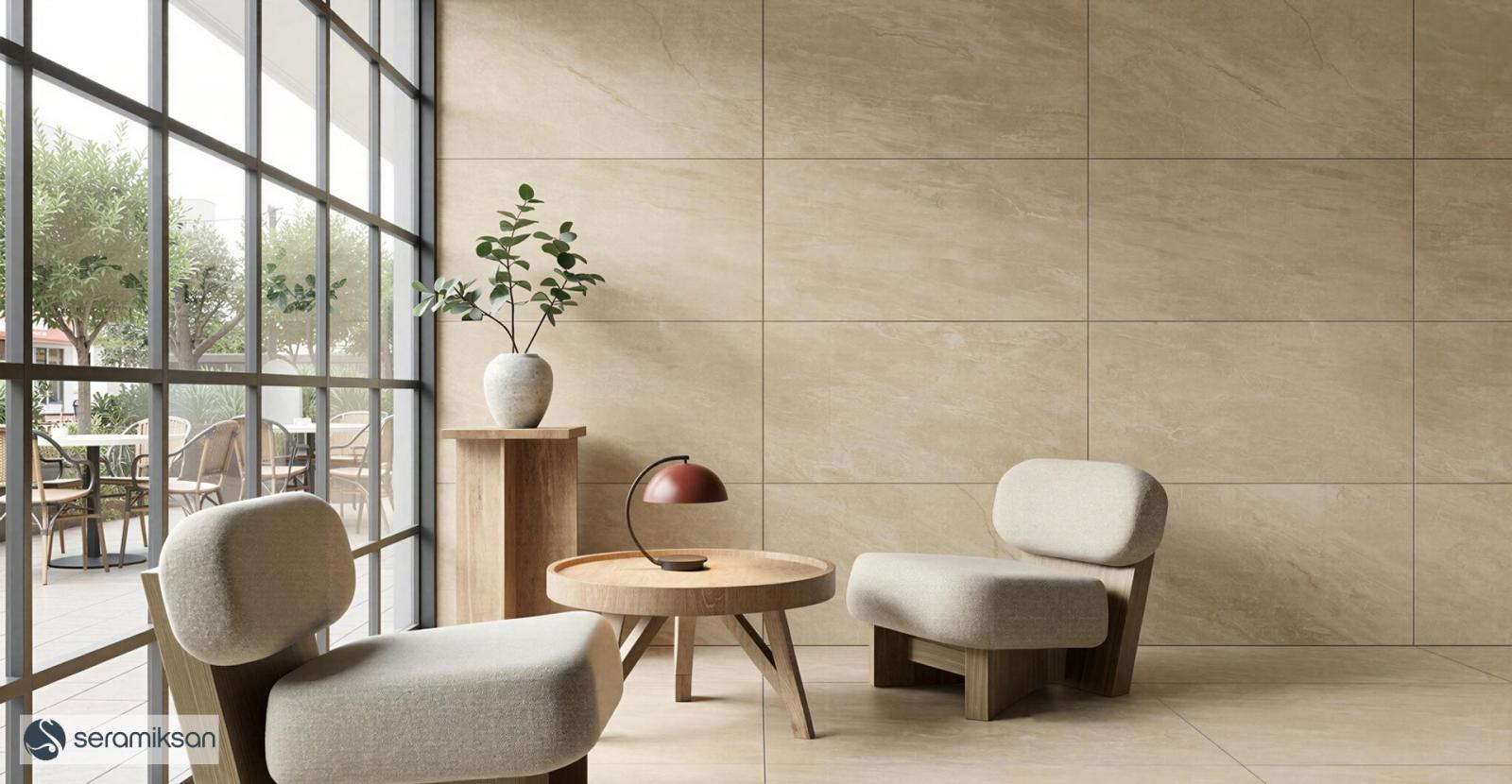 Seramiksan 60x120 Floransa Bej Mat uygulama örneği