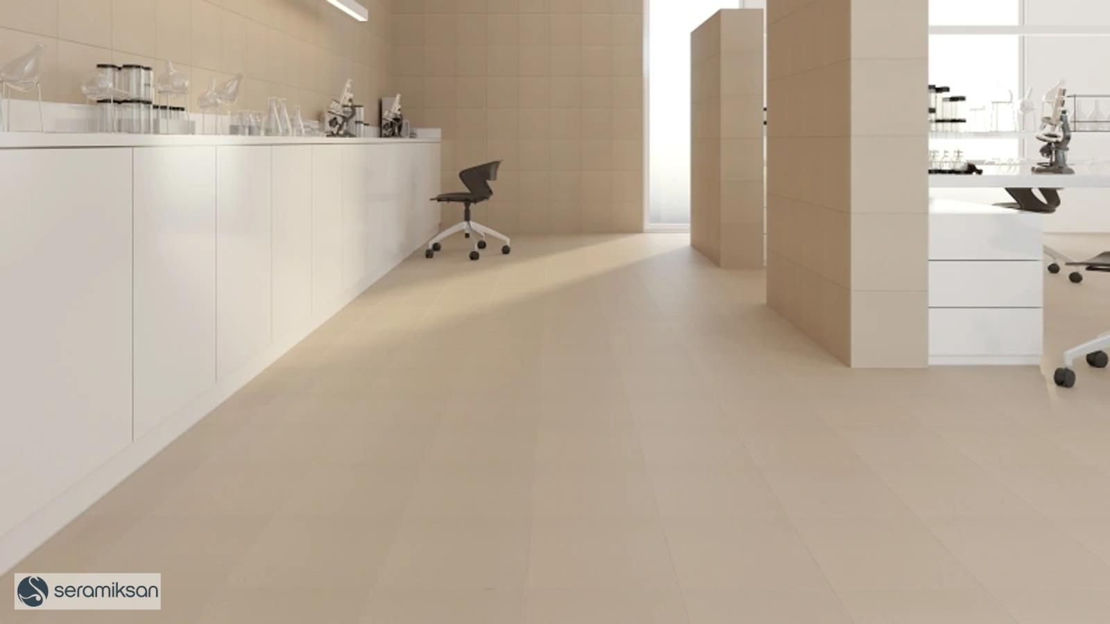 Seramiksan 30x30 Antiasit Krem Diamond Mat uygulama örneği
