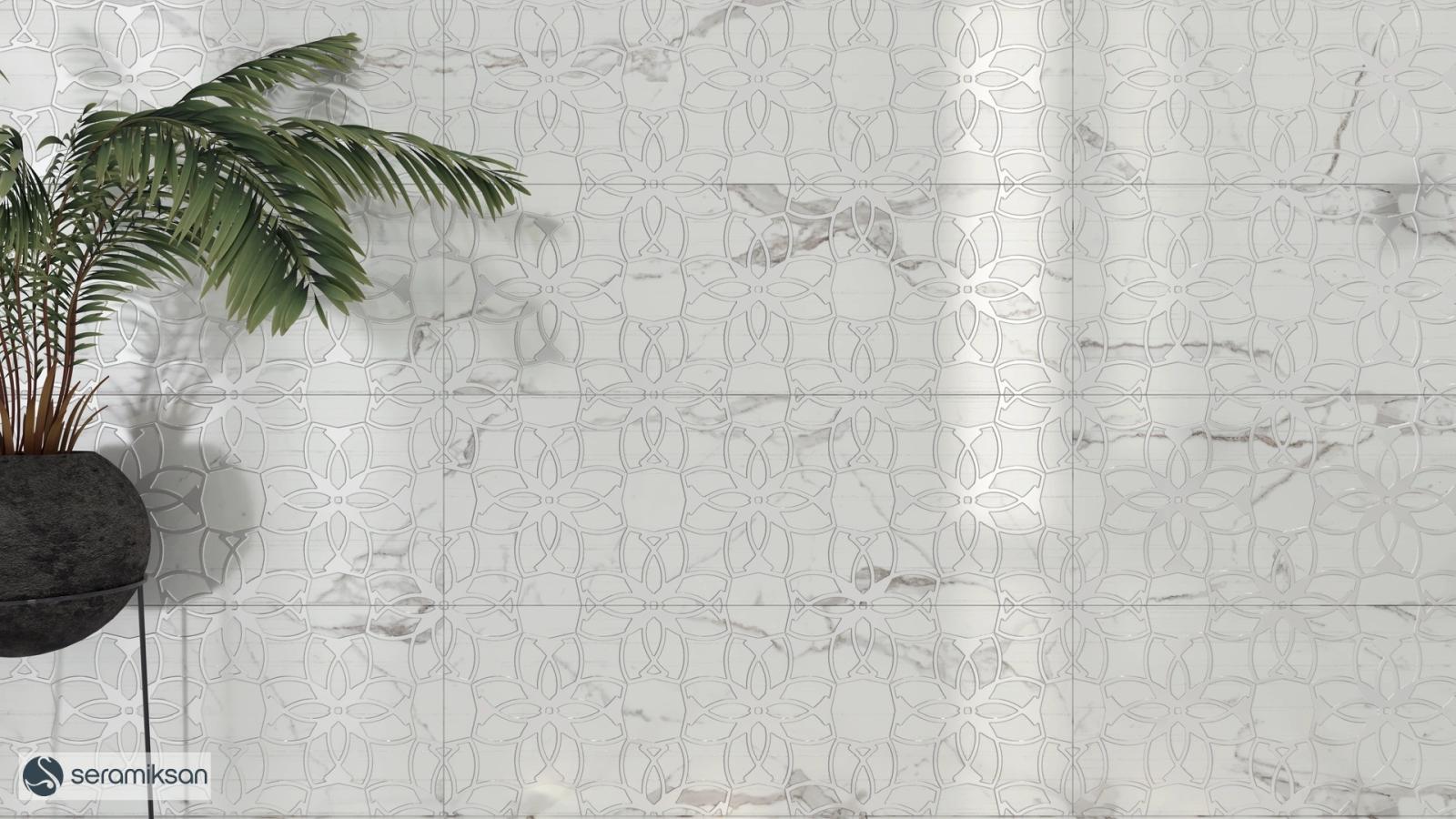 Seramiksan 30x90 Helena Floral Luster Dekor Parlak uygulama örneği