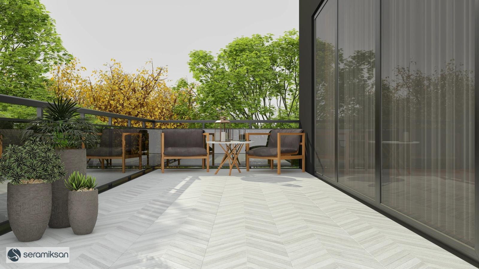 Seramiksan 40x60 Nordik Beyaz Mat uygulama örneği