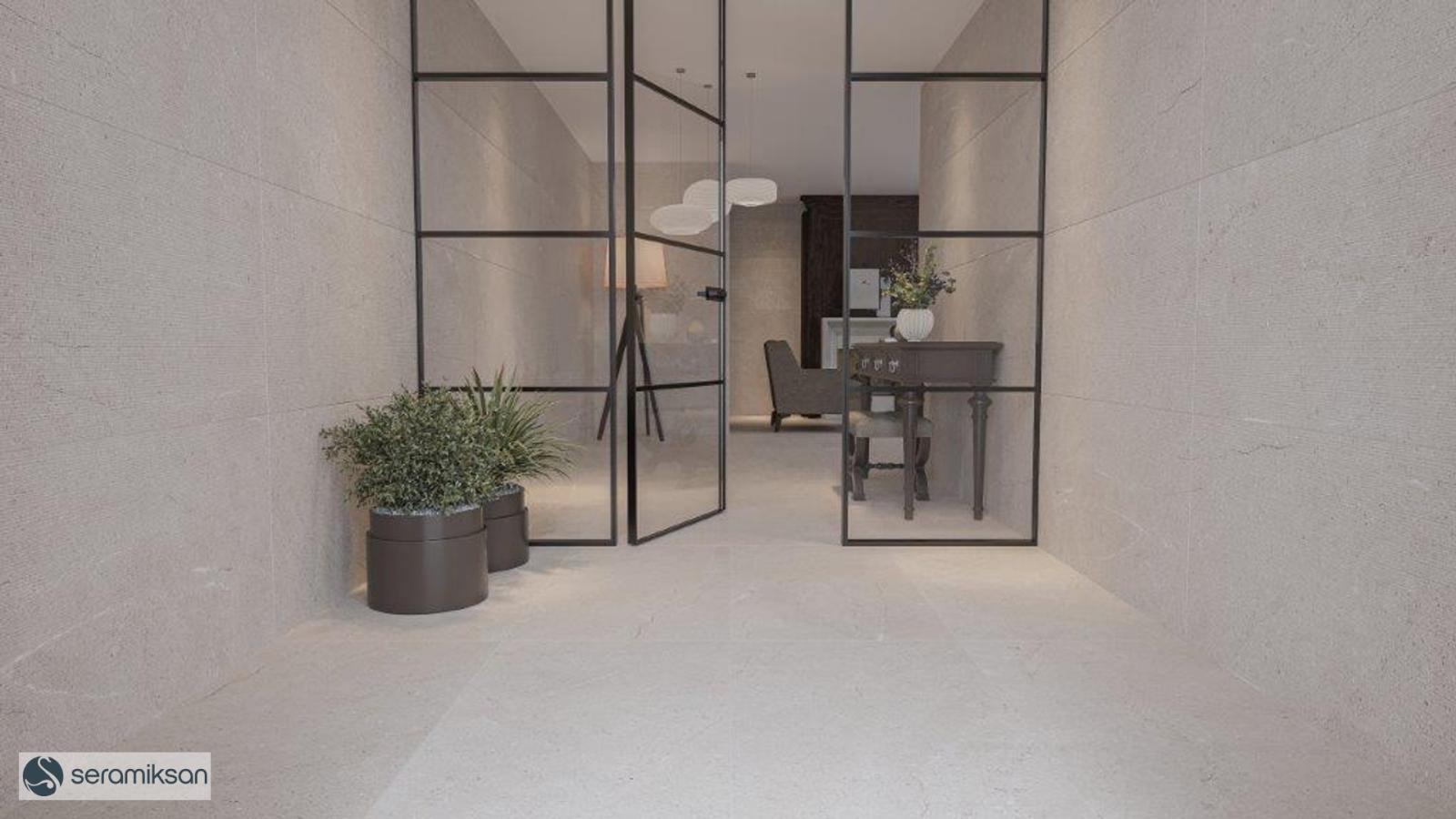 Seramiksan 60x120 Fontana Light Gray Mat uygulama örneği