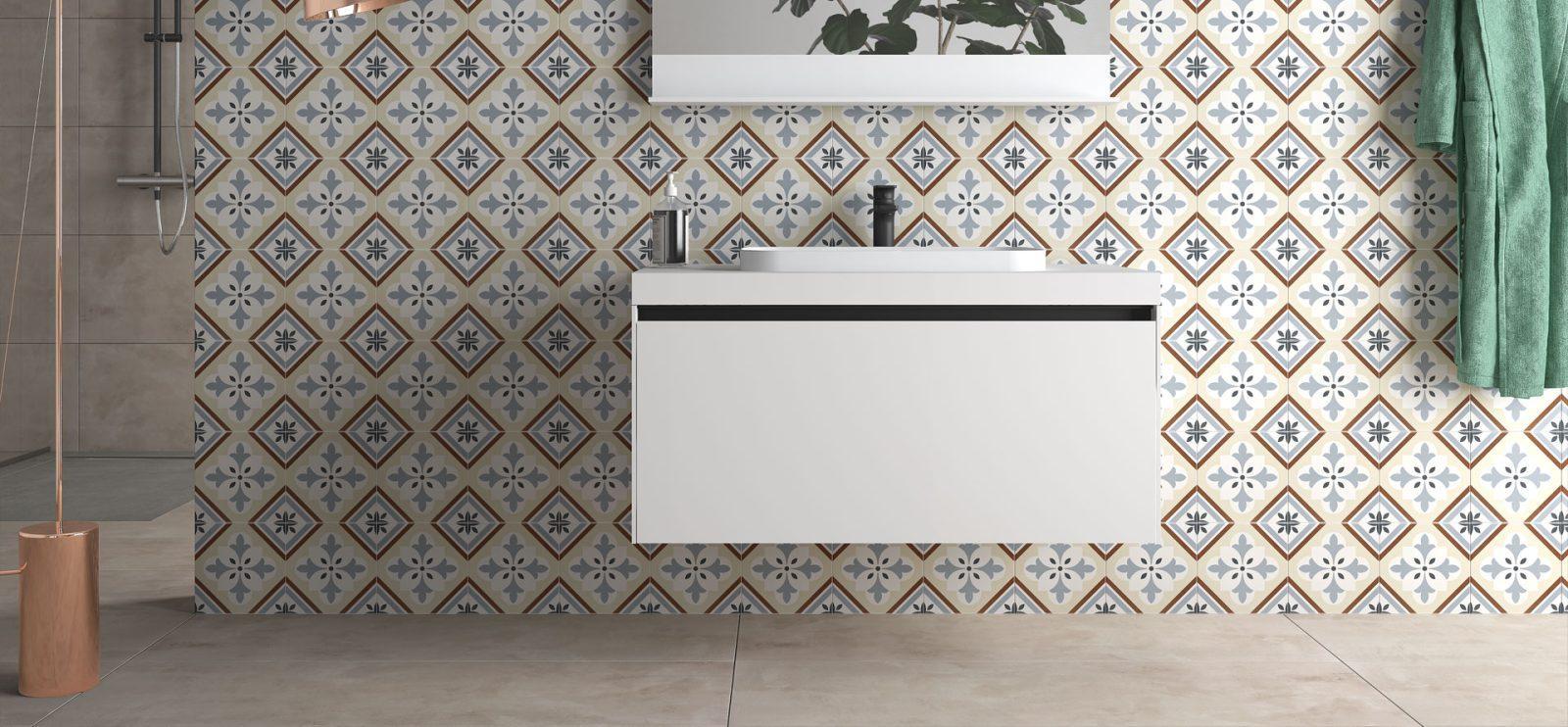 Seranit 20x20 Orleans Bej / Mavi Mat uygulama örneği