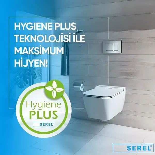 Serel Rita Kanalsız Asma Klozet (RT26) + Zenith Slim Yavaş Kapanan Kapak 2'li Set uygulama örneği