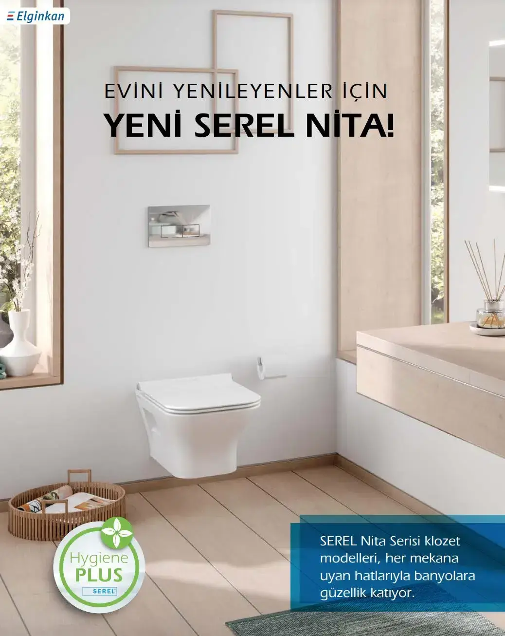 Serel Nita 52 Cm Asma Klozet Kapak Hariç NT10ODS110H Beyaz uygulama örneği