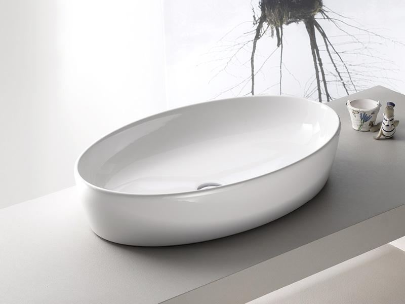 Turkuaz One Plus Tezgah Üstü Lavabo 67x42 cm Beyaz uygulama örneği