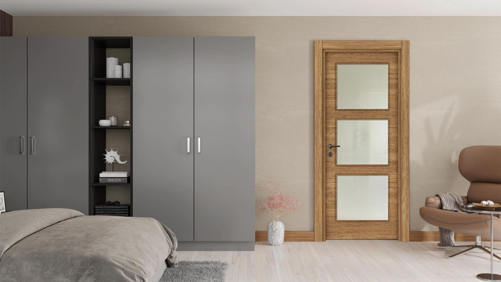 VARIODOR Klasik Teak 10 Camlı 45x198 Melamin İç Kapı Yavru Kanat uygulama örneği