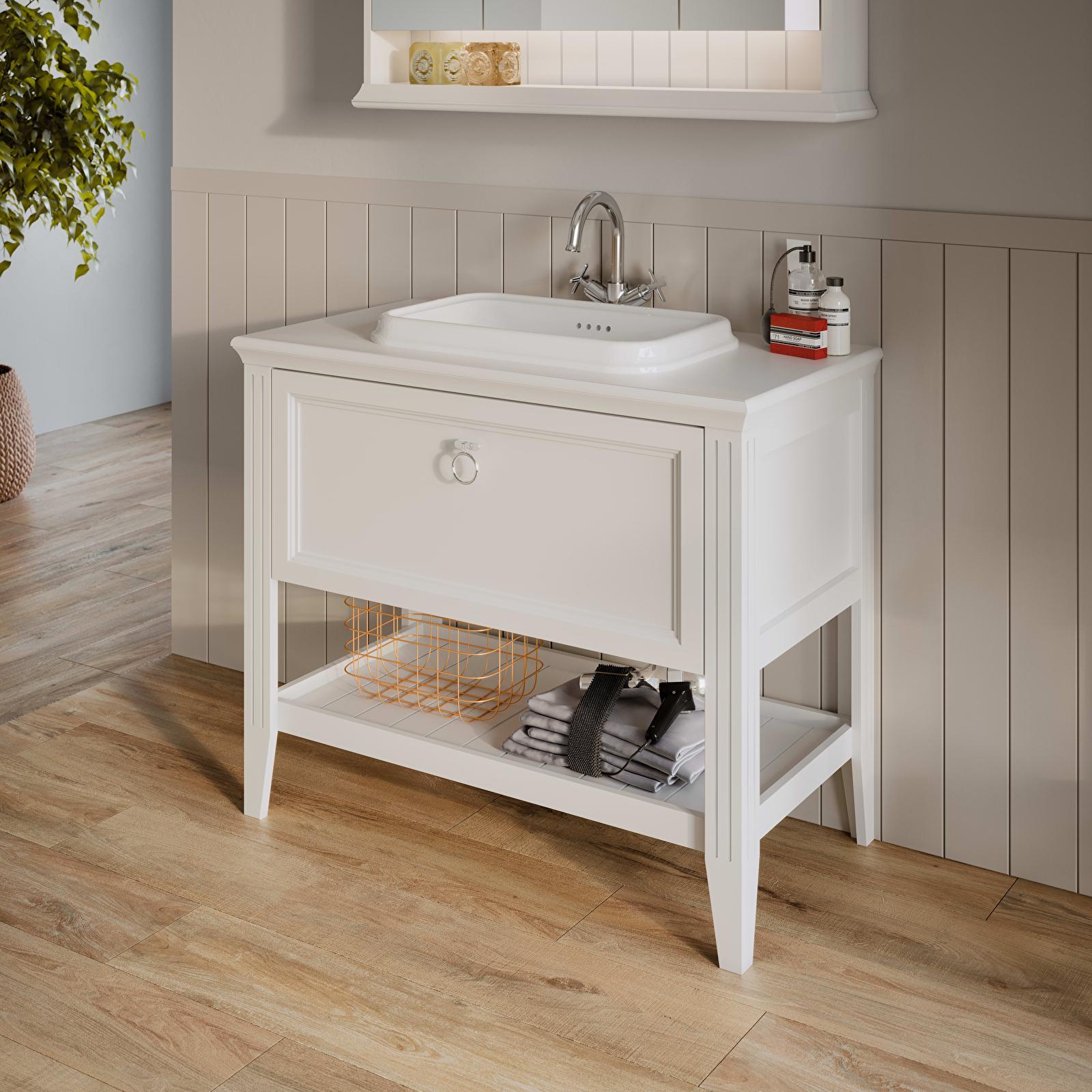 VitrA Origin Classic Lavabo Bataryası — Çift Kumandalı, Krom uygulama örneği