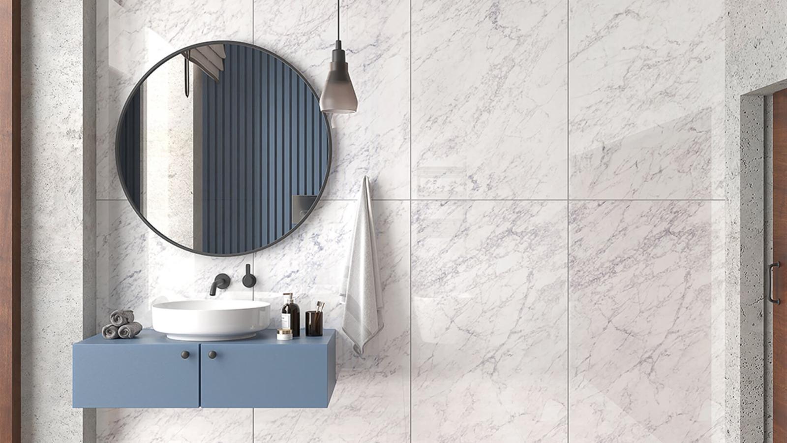 Yurtbay Seramik 80x160 Carrara Bianco Beyaz Sırlı Porselen uygulama örneği