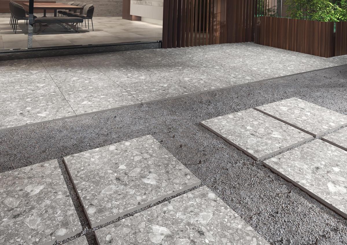 Kütahya Seramik 60x60 Terra Stone Gri 20 MM R11 Rektifiye uygulama örneği