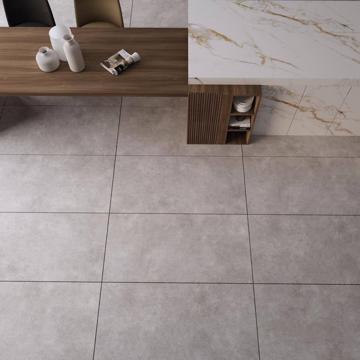 Kütahya Seramik 60x120 Riva Gri Rektifiye uygulama örneği