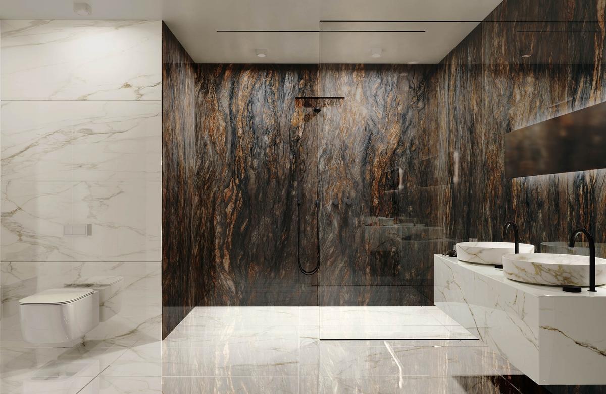 Kütahya Seramik 120x240 Aura Kristal Rektifiye Parlak Nano uygulama örneği