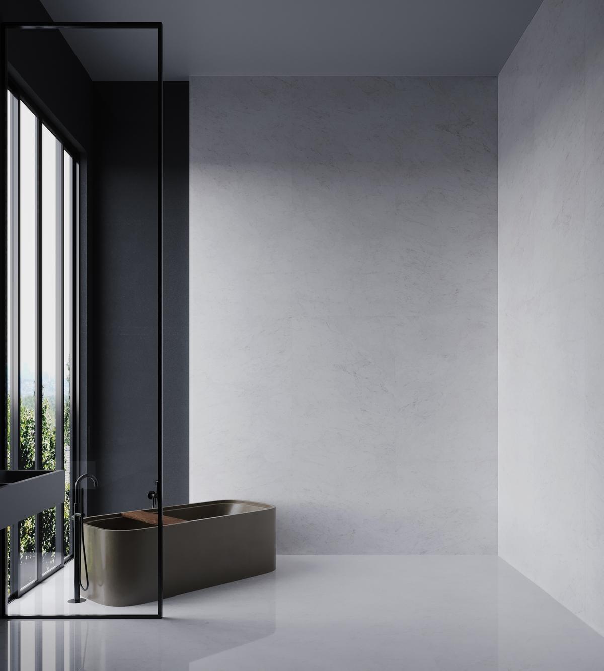 Kütahya Seramik 120x280 Bianco Carrara Parlak 6 MM Rektifiye uygulama örneği