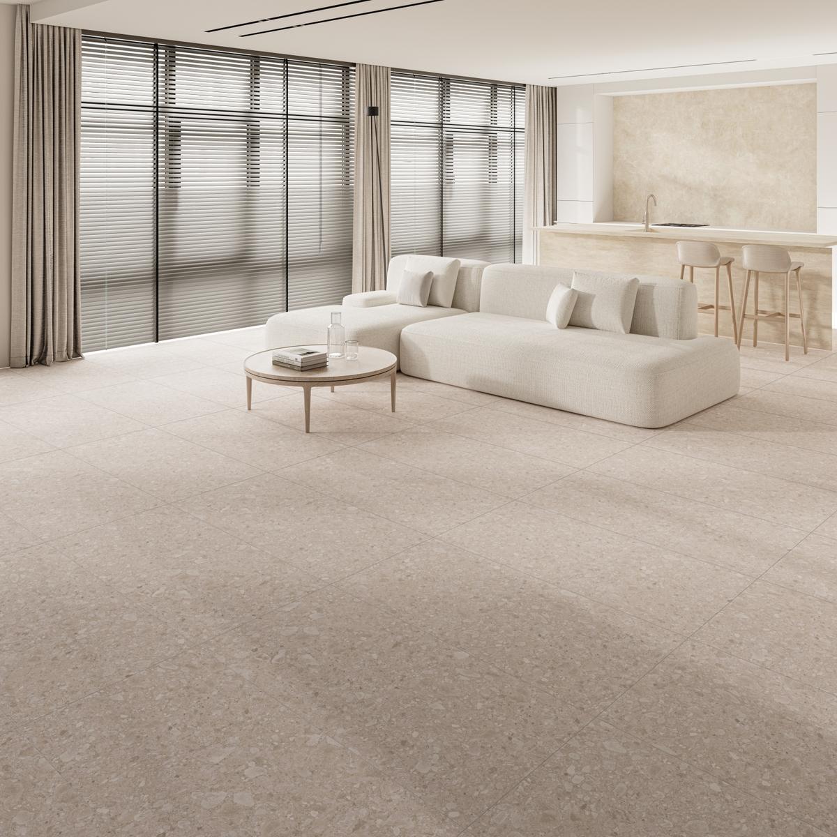 Kütahya Seramik 60x120 Terra Stone Krem Rektifiye uygulama örneği