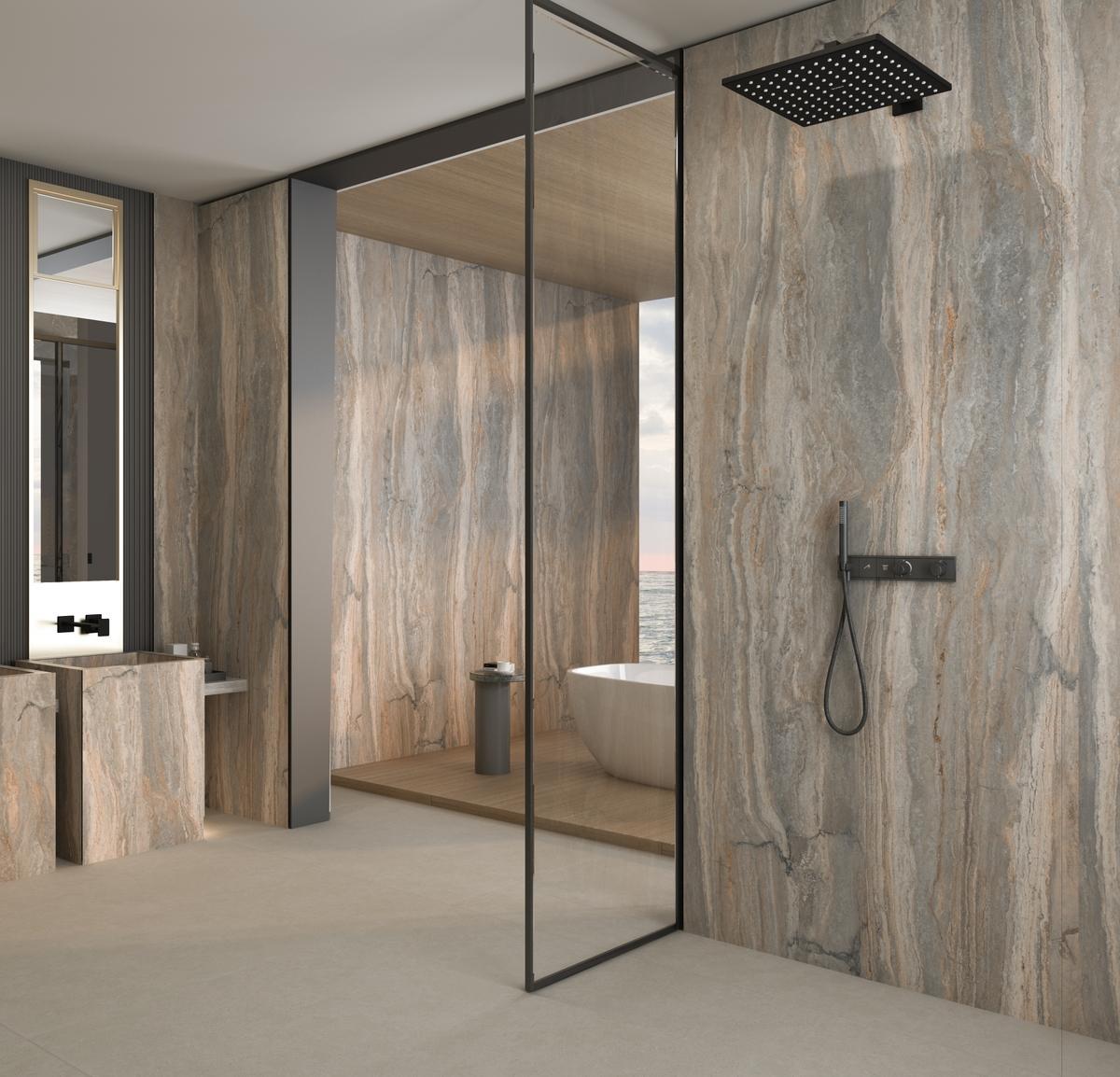 Kütahya Seramik 120x280 Travertino Capriche DF Mat 6 MM Rektifiye uygulama örneği