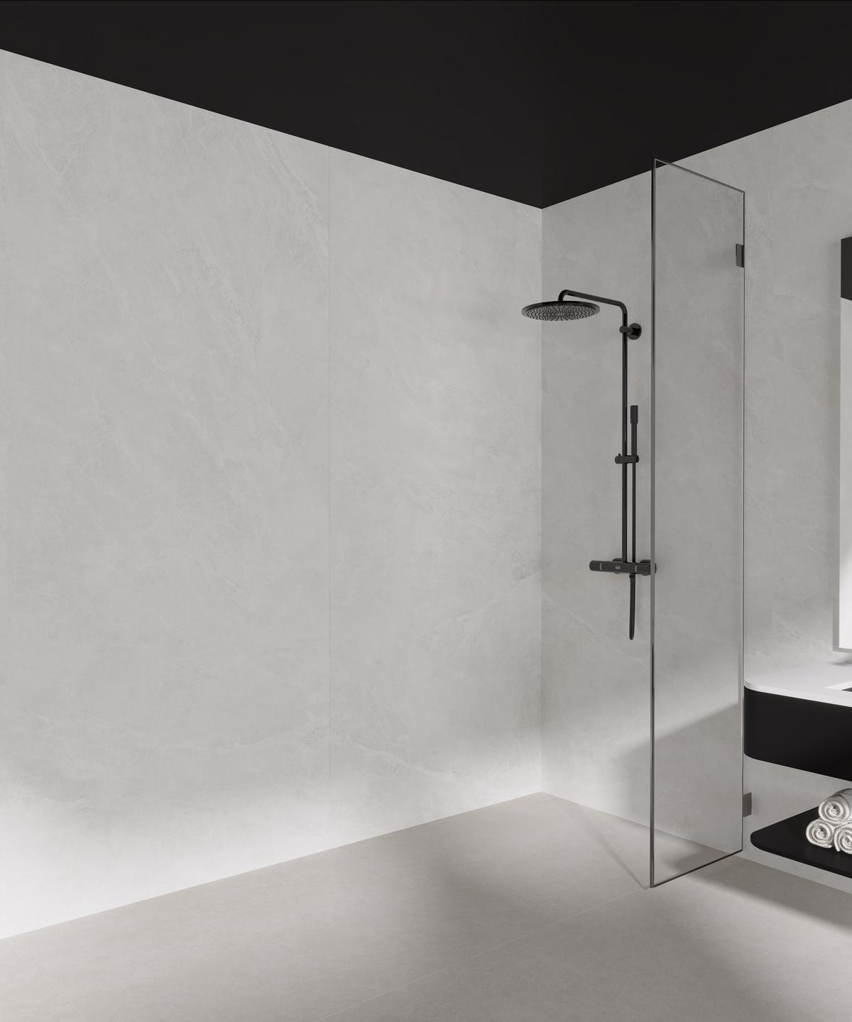 Kütahya Seramik 120x280 Swan Acik Gri Parlak 6 MM Rektifiye uygulama örneği
