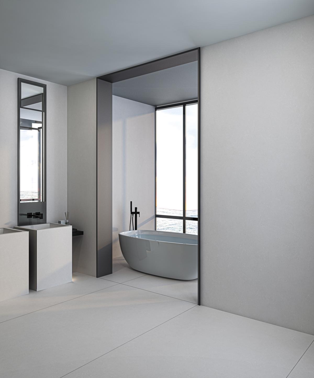 Kütahya Seramik 120x280 Padova Beyaz Mat 6 MM Rektifiye uygulama örneği