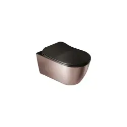 Çanakkale Seramik Dove 2.0 Smart Asma Klozet Deliksiz Mat Siyah-Bronz + Ultra Slim Smart Kapak Mat Siyah