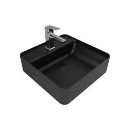 Çanakkale Seramik Smartedge Lavabo + Sifon Set Kare Mat Siyah