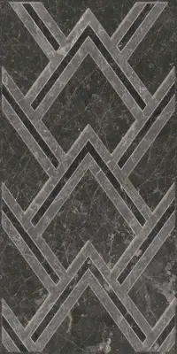 Çanakkale Seramik Adore Parlak Antrasit Dekor 40x80