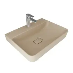 Çanakkale Seramik Zero 2.0 Oval Çanak Lavabo Mat Latte 60x40