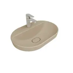 Çanakkale Seramik Zero 2.0 Yarı Gömme Oval Lavabo Mat Latte 60x40