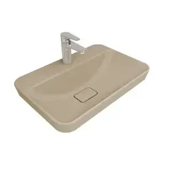 Çanakkale Seramik Zero 2.0 Yarı Gömme Dikdörtgen Lavabo Mat Latte 60x40
