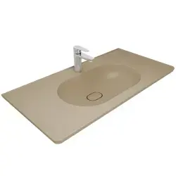 Çanakkale Seramik Zero 2.0 Etajerli Lavabo Mat Latte 100x50