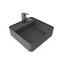 Çanakkale Seramik Smartedge Lavabo + Sifon Set Kare Mat Antrasit