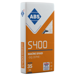 ABS Alçı S400 Dış Cephe Çimento Esaslı Makine Sıvası 35 kg Gri