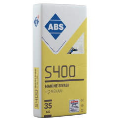 ABS Alçı S400 İç Mekan Çimento Esaslı Makine Sıvası 35 kg Gri