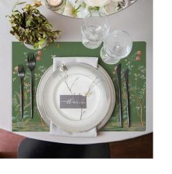 Adawall Çiçek Tasarımlı Keten Amerikan Servis 4lü Set ASK2130 35x50 cm