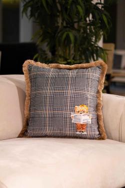 Adawall Gazeteci Teddy Kadife Yastık EY261 45x45 cm Kılıf (Dolgusuz)