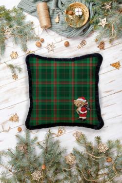 Adawall Santa Teddy Kadife Yastık EY401 45x45 cm Dolgulu