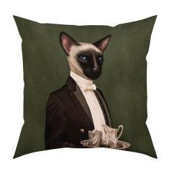 Adawall Mr. Cat Kadife Yastık EY379 45x45 cm Kılıf (Dolgusuz)