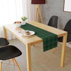Adawall Yeşil Kareli Keten Runner TR408 140x45 cm uygulama örneği