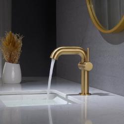 Adell Eterno F Yandan Kollu Regular Lavabo Bataryası 3/8" Fırçalanmış Altın PVD uygulama örneği
