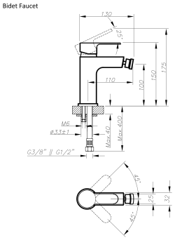 Adell Lento Bide Bataryası 3/8" Krom uygulama örneği