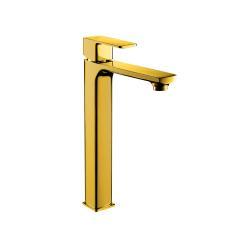 Adell Bloc Tall Lavabo Bataryası 1/2" Fırçalanmış Altın PVD