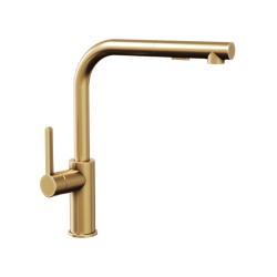 Adell Eterno Spiralli Mutfak Bataryası L Tipi 1/2" Fırçalanmış Altın PVD