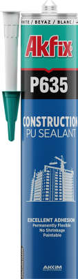 Akfix P635 Poliüretan Yapı İnşaat Mastiği Gri 310 ml