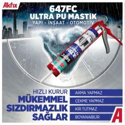 Akfix 647FC Ultra Poliüretan Mastik (Yapı İnşaat Otomotiv) Siyah 280 ml