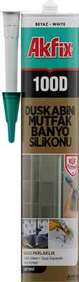 Akfix 100D Duşkabini Mutfak Banyo Silikonu Beyaz 310 ml