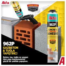 Akfix 962P Gazbeton ve Tuğla PU Yapıştırıcı 800 ml uygulama örneği