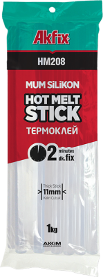 Akfix HM208 Mum Silikon Yapıştırıcı 11 mm x 300 mm 1 kg Poşetli
